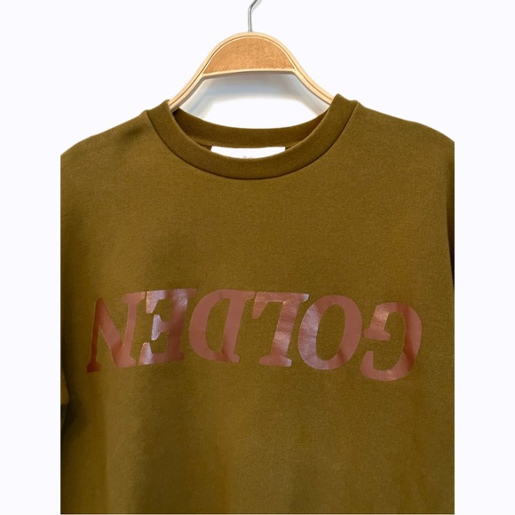 GOLDEN GOOSE Deluxe Brand Elise Oversized Sweatshirt in Musk (Mustard Green) XXS - Picture 11 of 15